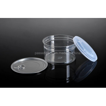 Round Pet Plastic Food Can avec Aluminium Eoe Lid (PPC-CSRN-039)